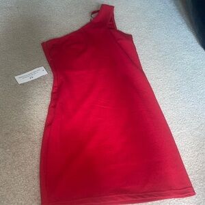 AX Paris red one shoulder bodycon mini dress size 6